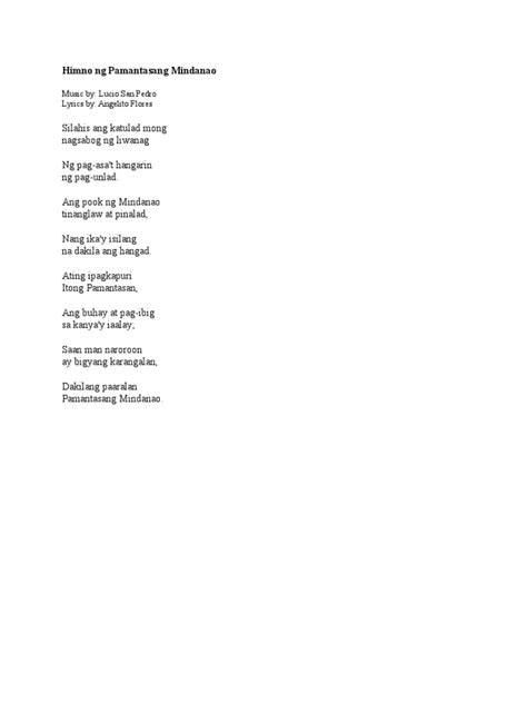 HIMNO NG PAMANTASANG MINDANAO (MSU .